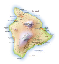 Kaart van Big Island Hawaii