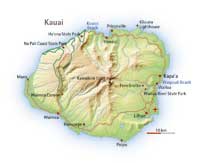 Kaart van Kauai