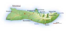 Kaart van Molokai