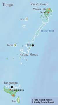 Kaart van Tonga