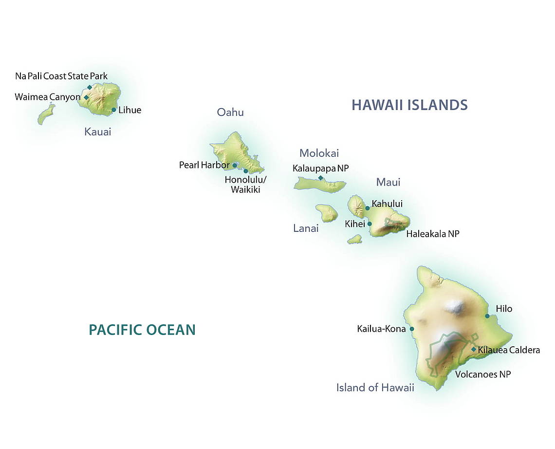 Kaart Hawaii Kaart Hawaii | vakantie Hawaii