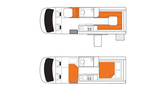 Britz Venturer Plus interieur Britz Venturer Plus interieur | campers huren in Nieuw-Zeeland