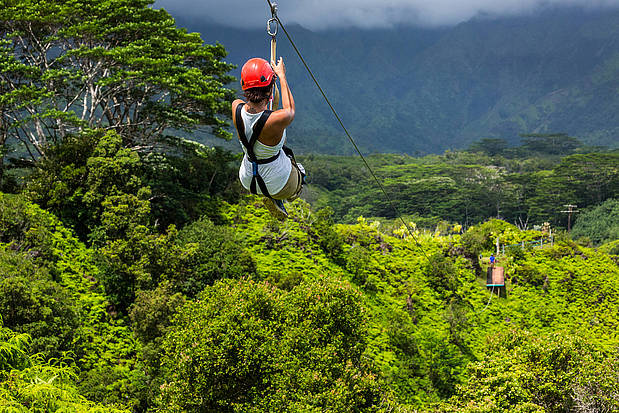Ziplinen op Kauai Kauai ziplinen | Hawaii met kinderen