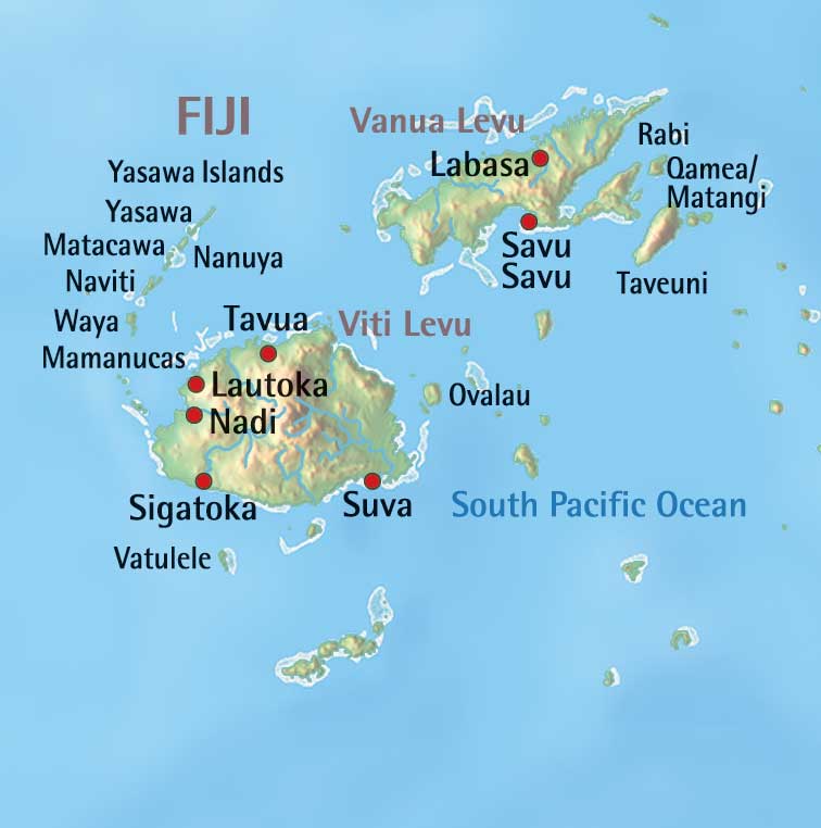 Kaart Fiji Kaart van Fiji | voor vakantie Fiji